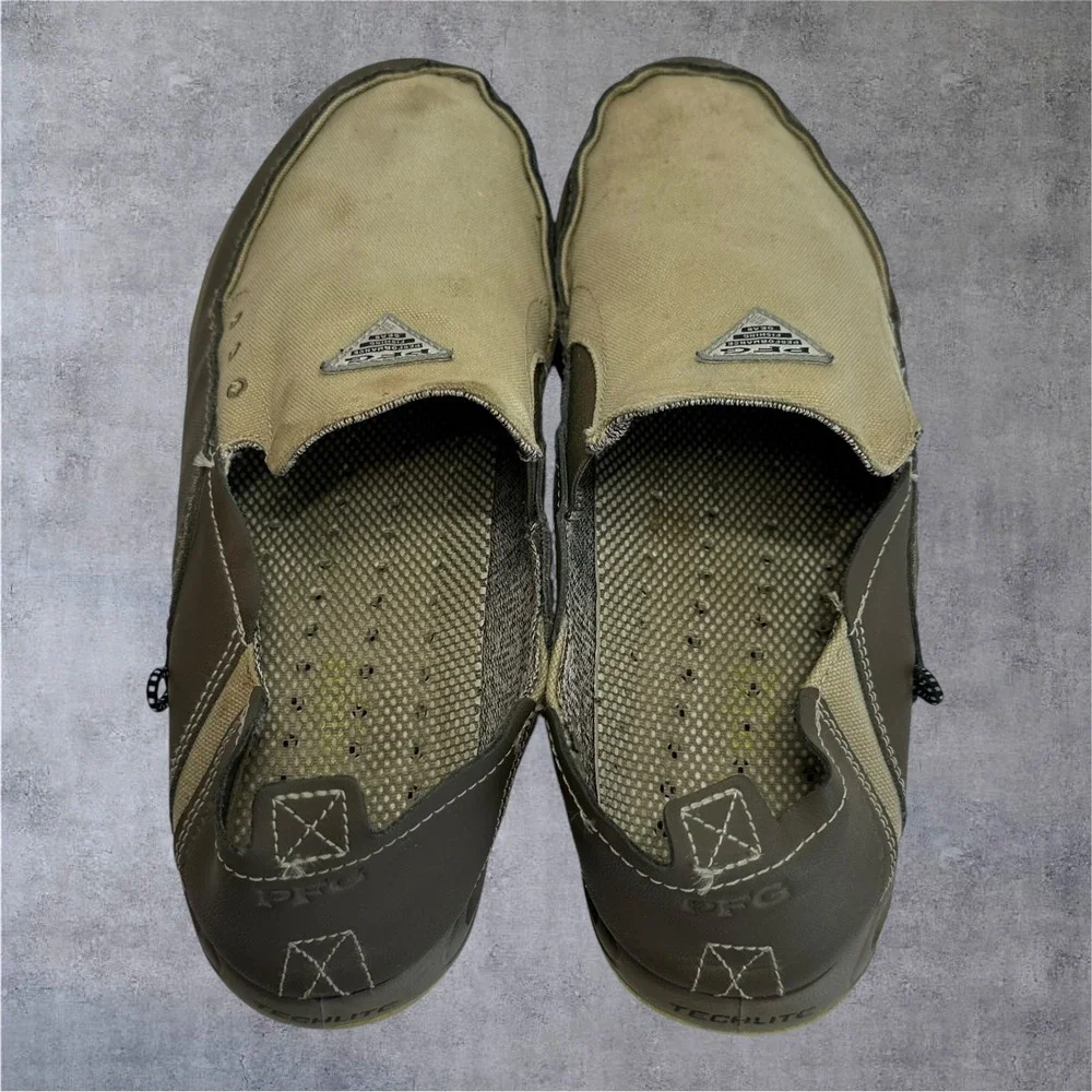 Columbia PFG Bahama Vent Mens 11 Tan Brown Slip On Boat Shoes BM4677-005